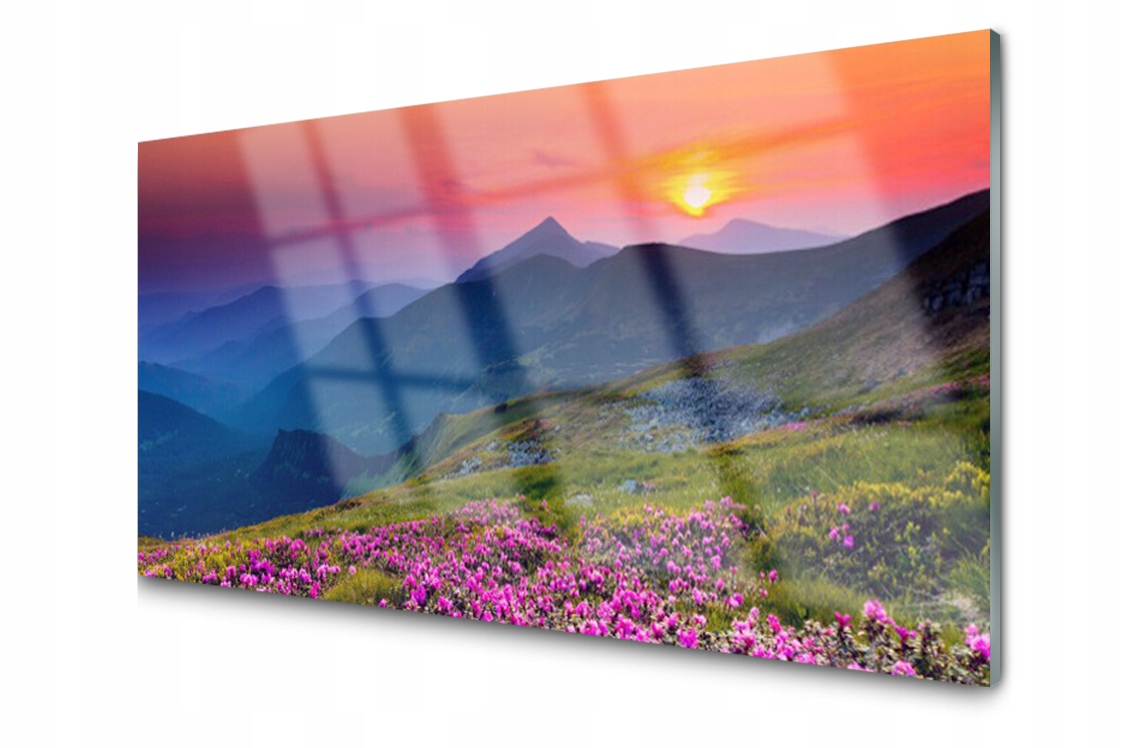 

Panel szklany dekor Góry Łąka Kwiaty 120x60