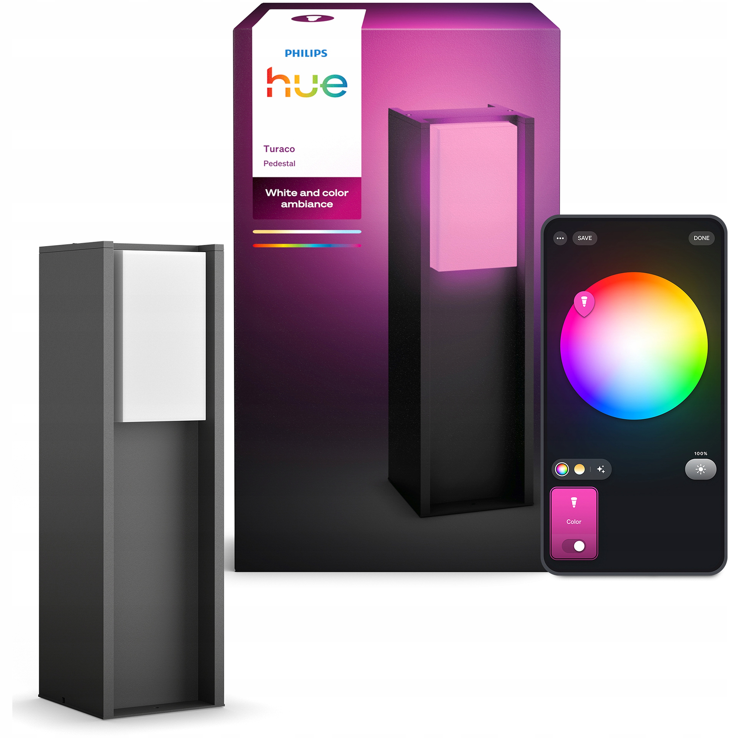 Venkovní zahradní Led lampa Philips Hue Turaco Rgb Inteligentní Smart