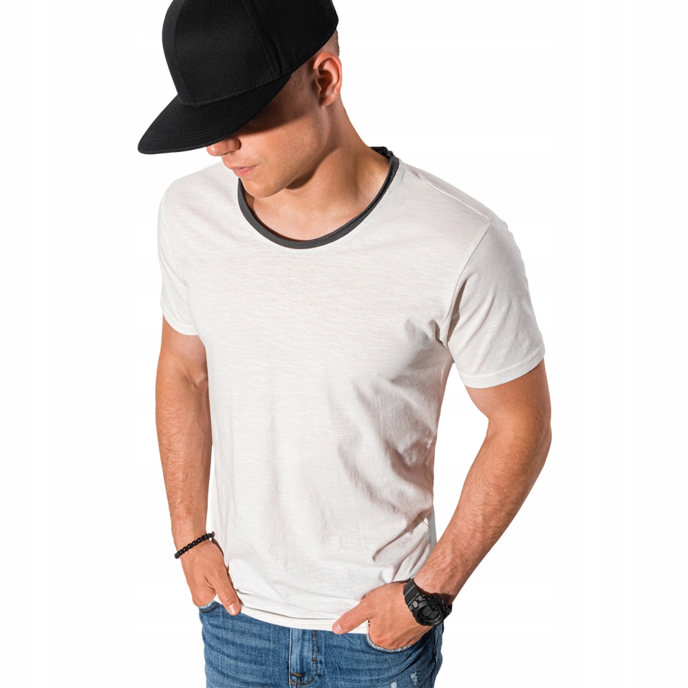 

T-shirt męski bawełniany S1385 biały L