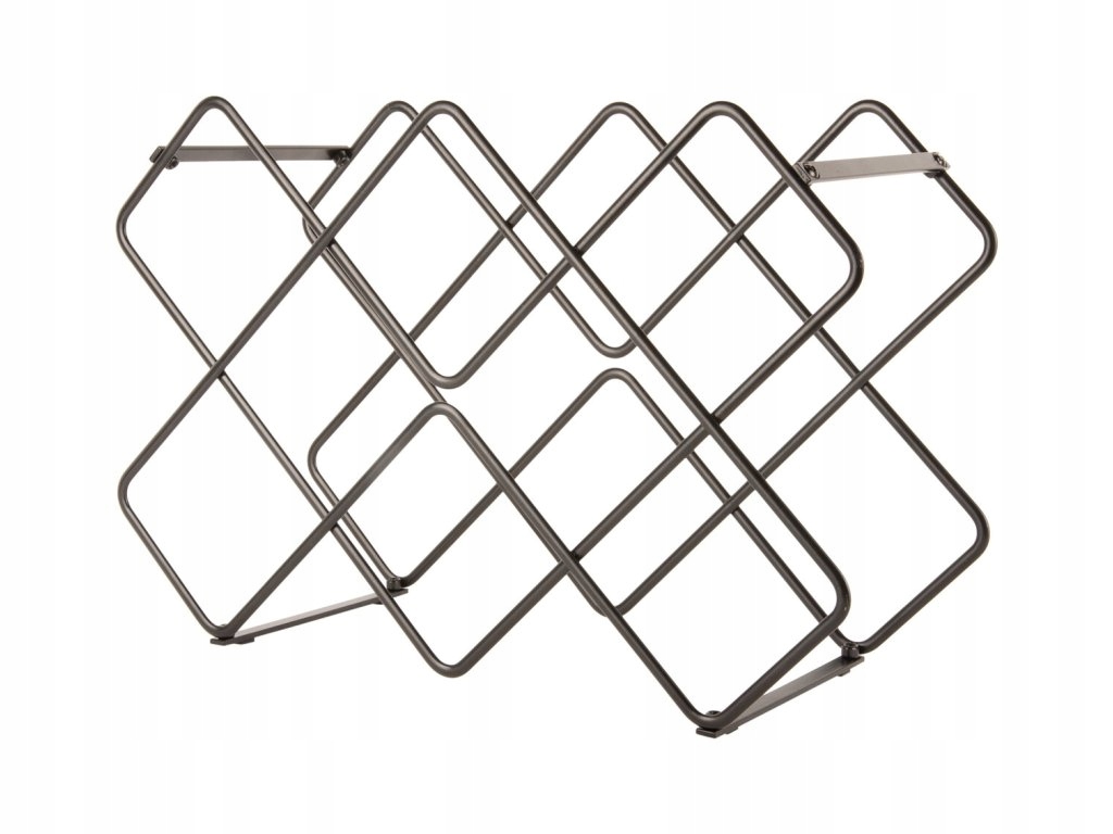 Kovový stojan na víno Diamonds, 40,5 x 27,5 x 15,5 cm, černý