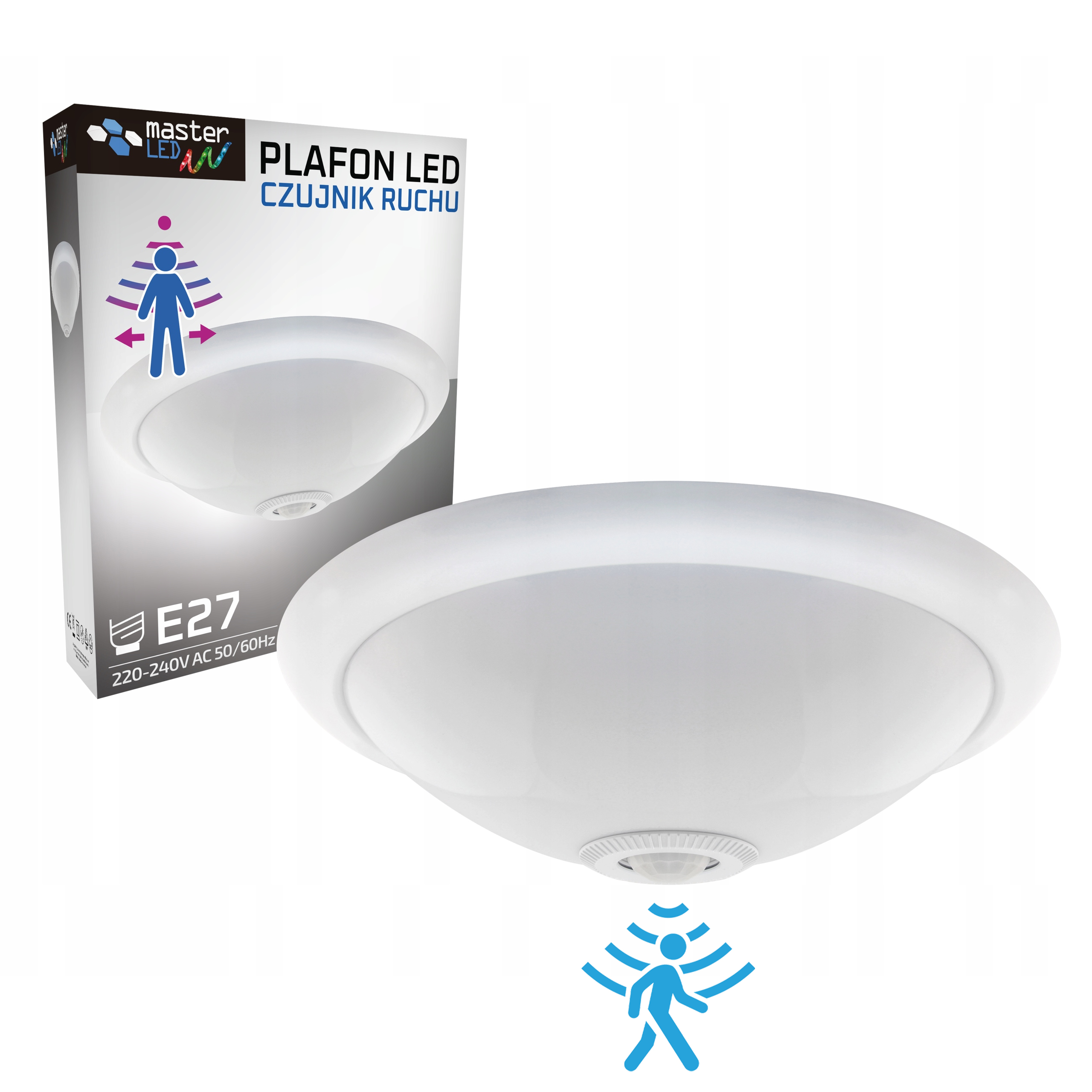 PLAFON OPRAWA LED 2x E27 czujnik ruchu i zmierzchu