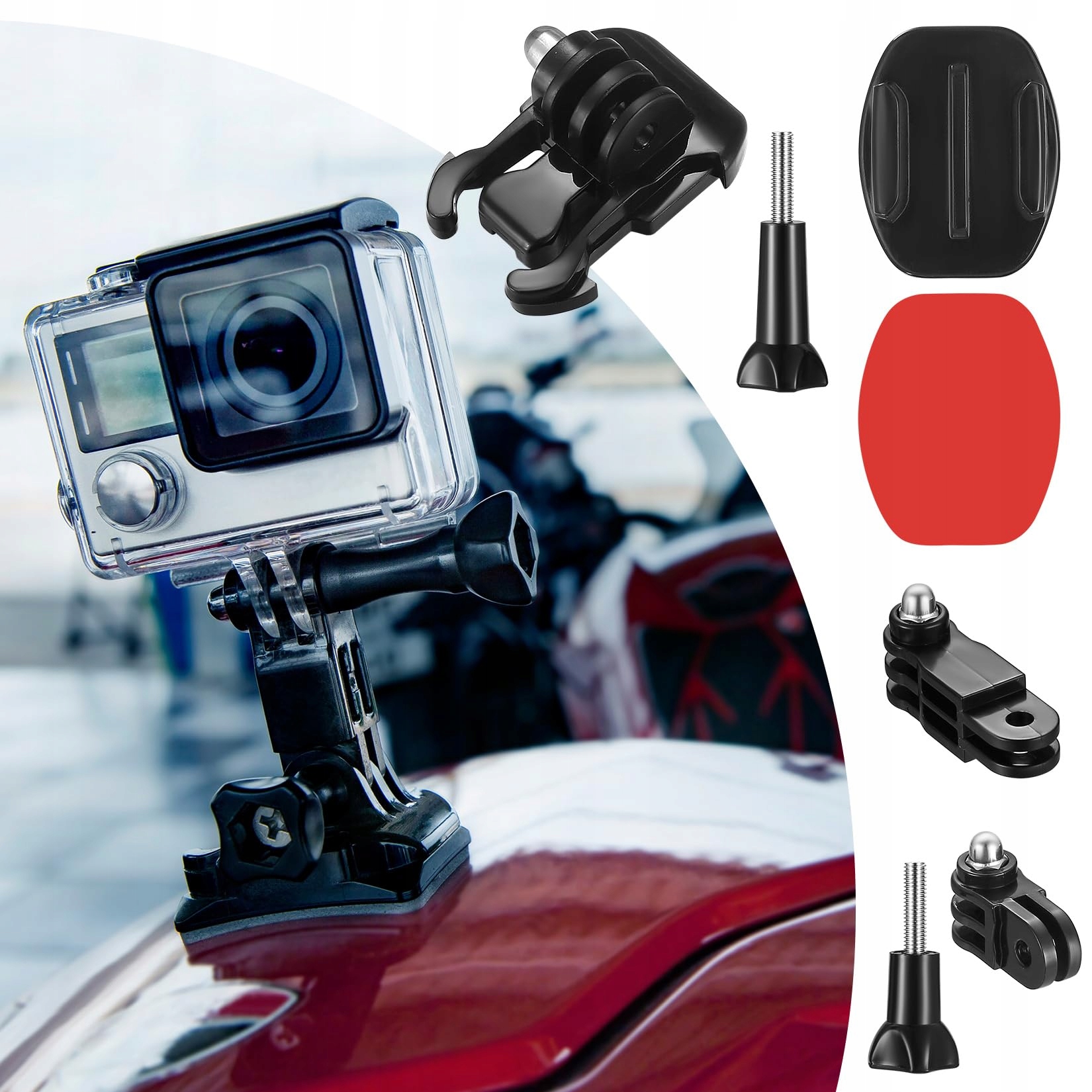 Zestaw Klejowych Uchwytów Do GoPro DJI Kamera Sportowa Kask 12W1 WUKEMAOYI — miniatura 5