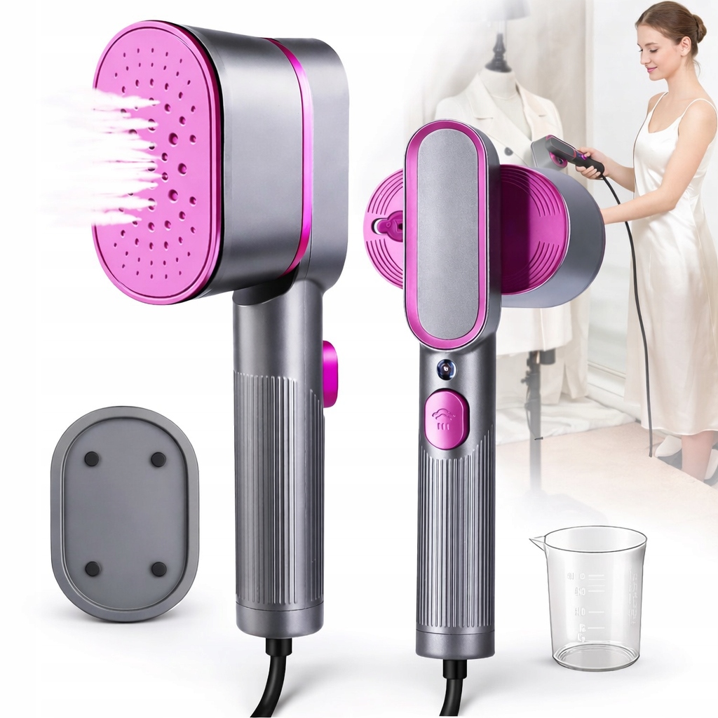 Pionowe Żelazko parowe turystyczne Steamer 1000W 2w1 60ml Parownica