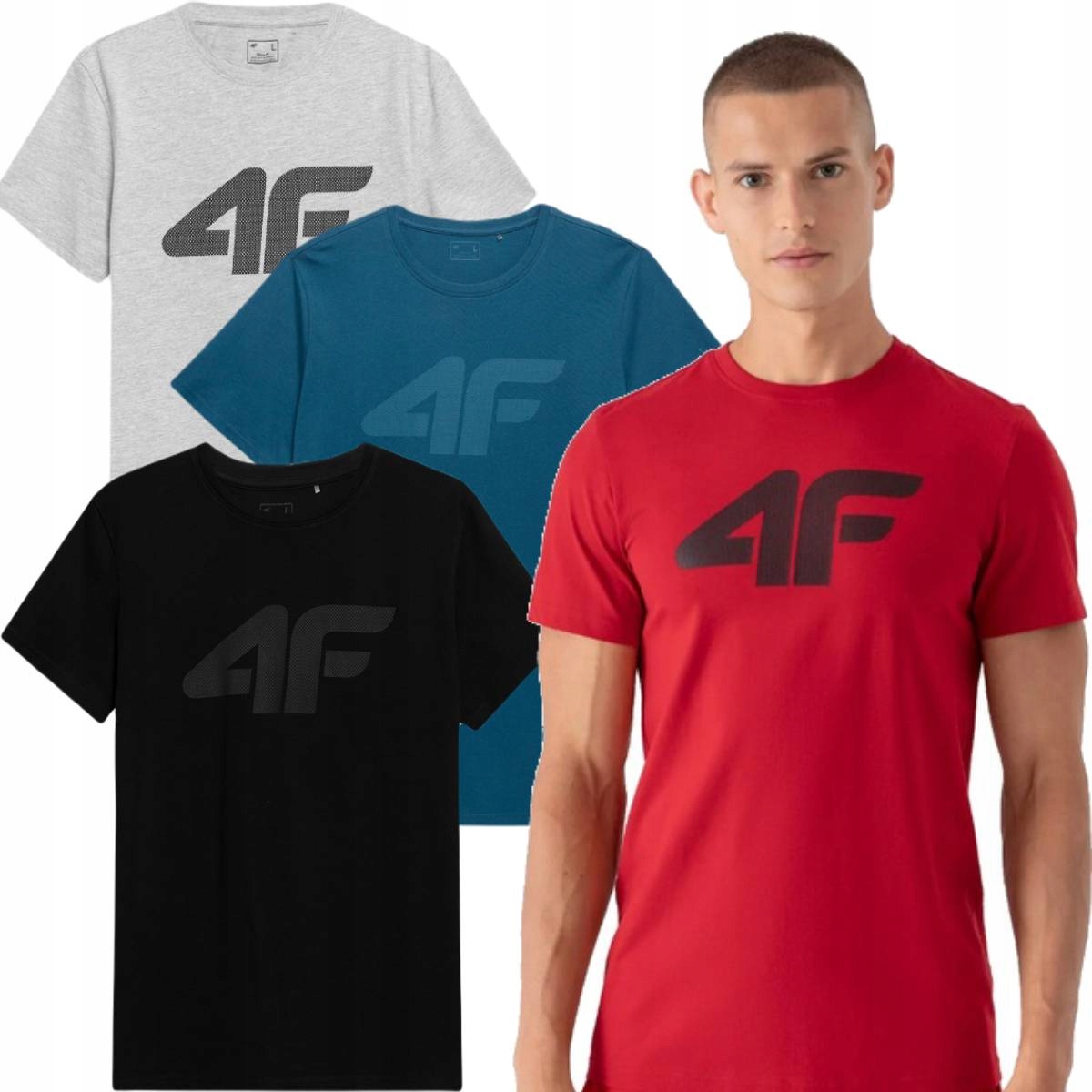 

4F Koszulki Męskie Koszulka T-shirt Zestaw 4 Pak