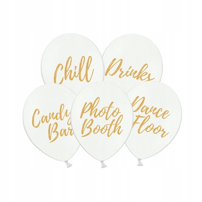

Balony białe Mix napisów 30cm 5szt