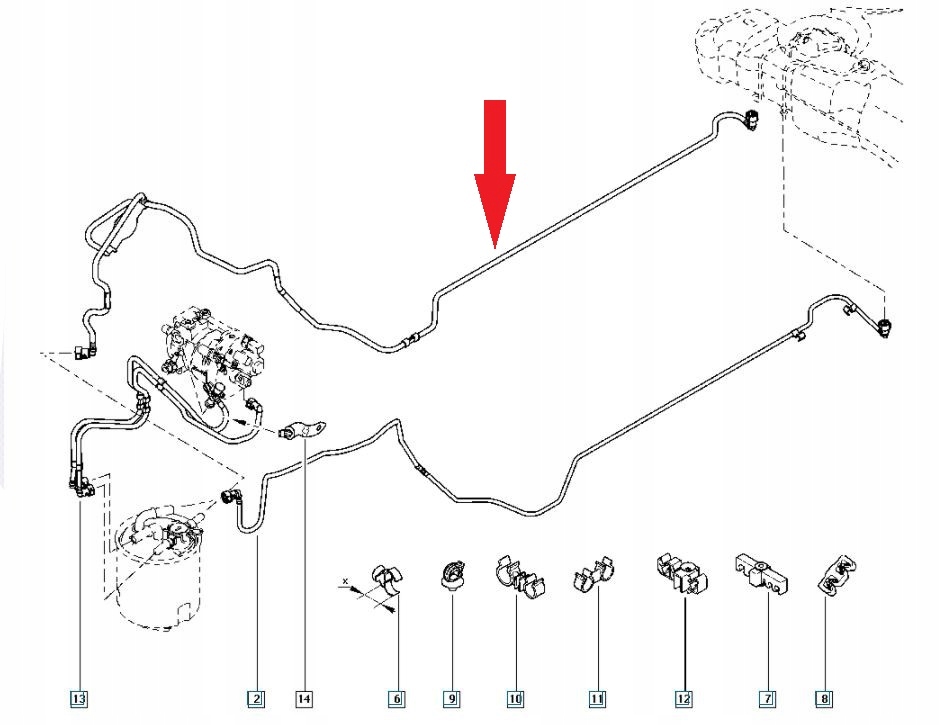 PRZEWOD PALIWOWY DACIA LOGAN 1 5DCI OE 6001548507 Engine Type Diesel