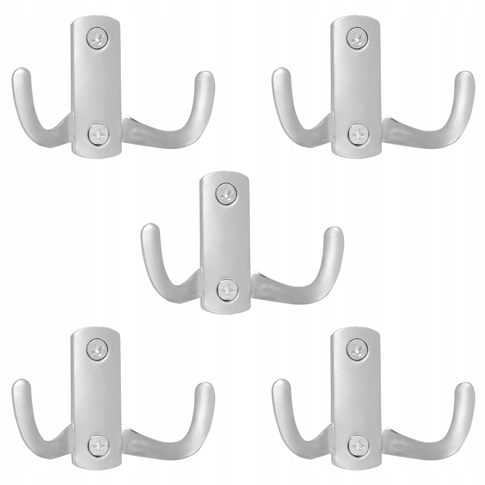 

5x Wieszak Meblowy,haczyk Podwójny Niski Aluminium