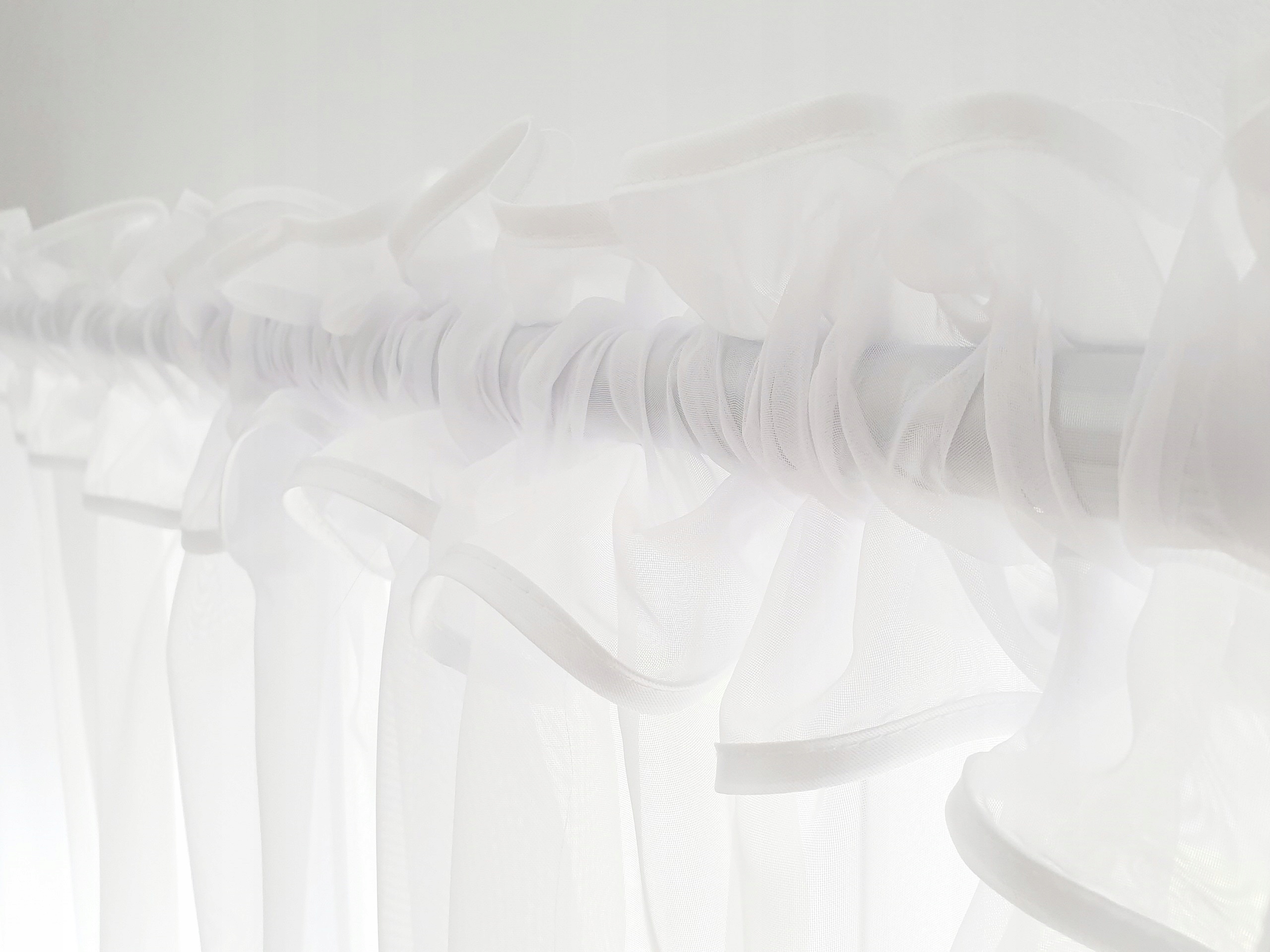 FIRANA GOTOWA GŁADKA 170x400 FIRANKI WOAL PANEL ŁAPACZ SNÓW FIRANY BIAŁE Kolor biały srebrny