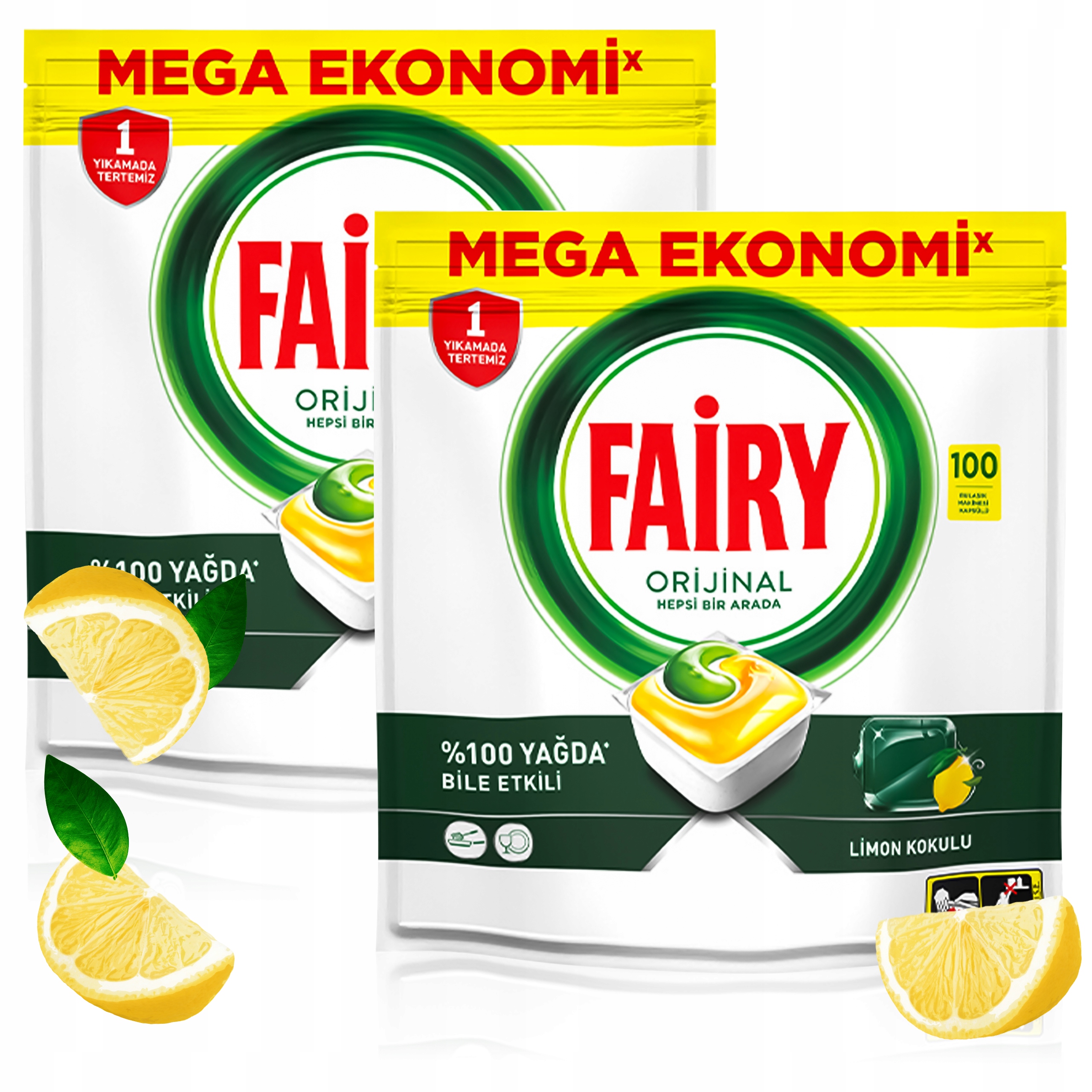 Levně Kapsle tablety do myčky Fairy Original All in One Lemon 200 kusů