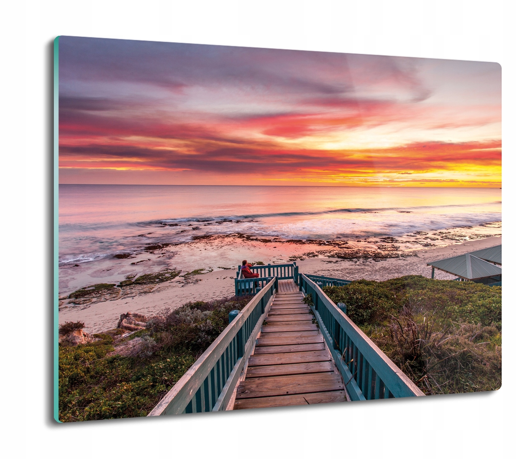 

Plaża schody morze 60x52 deska do krojenia szklana