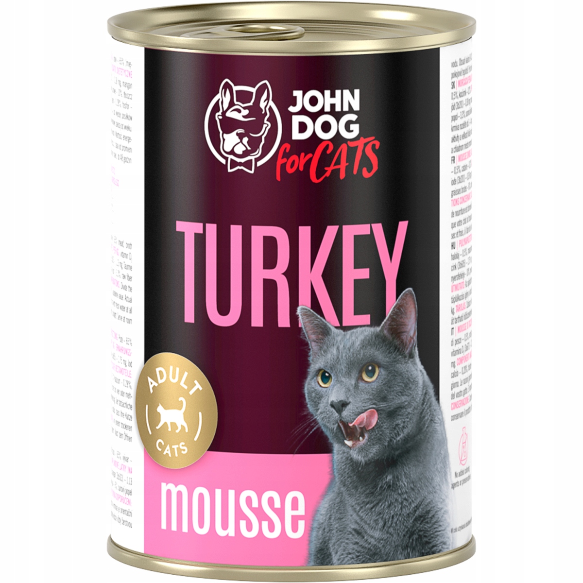 Levně 5x John Dog for Cats Mousse Krůta 400 g mokré krmivo pro kočky