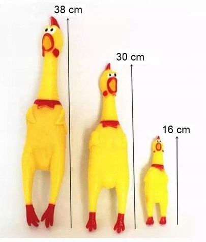 

Piszczący gumowy kurczak zabawka dla Psa 38 cm