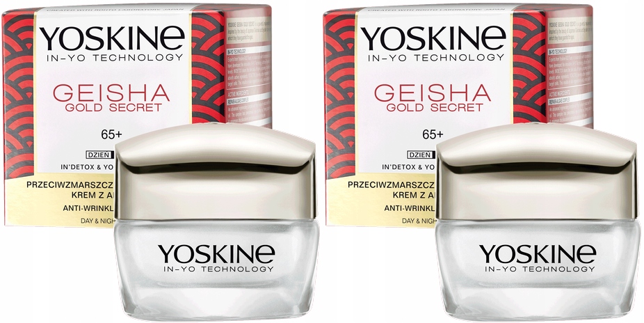 2 sztuki Geisha Gold Secret Krem Na Dzień i Noc 65+ Redukuje przebarwienia