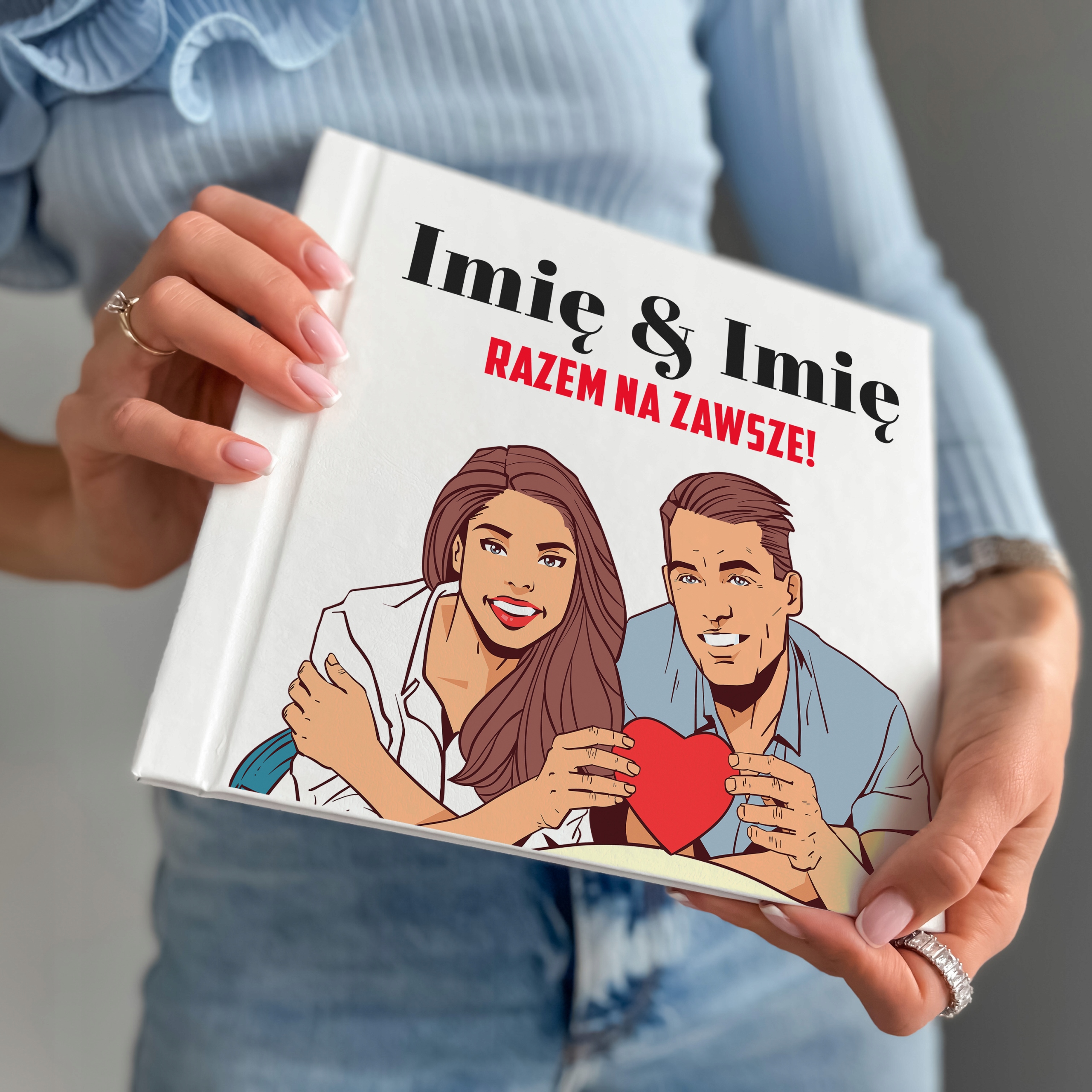 ALBUM PERSONALIZOWANY PREZENT NA WALENTYNKI DLA PAR WASZE IMIONA DATA