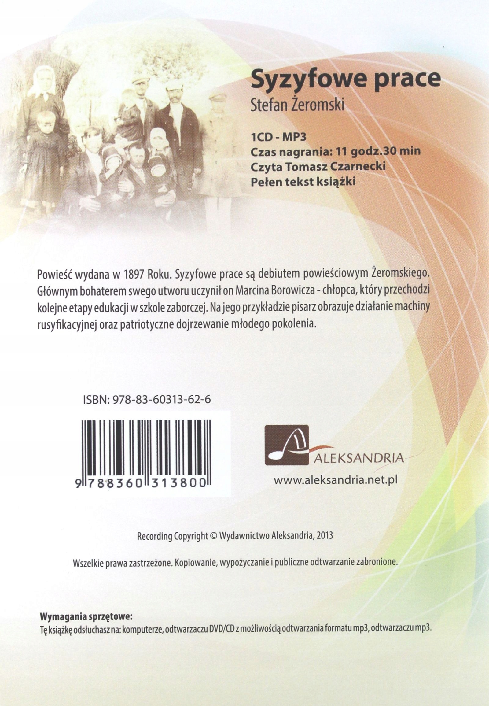 SYZYFOWE PRACE - STEFAN ŻEROMSKI [AUDIOBOOK] [CD] Stan opakowania oryginalne