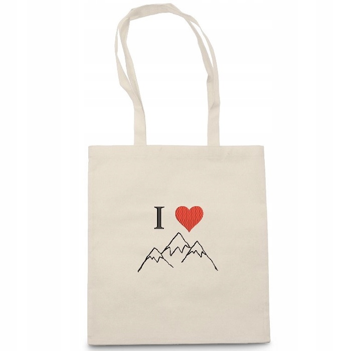 

Torba ecru Eko bawelniana Kocham góry Miłość Love