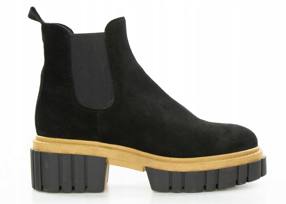 Černé Kotníkové Boty S Koženou Platformou 37
