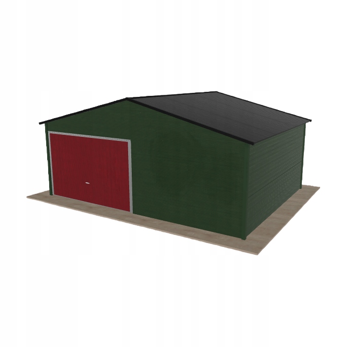 Plechová garáž 6x4.5 m jednopolohová, dvouspádová, zelená