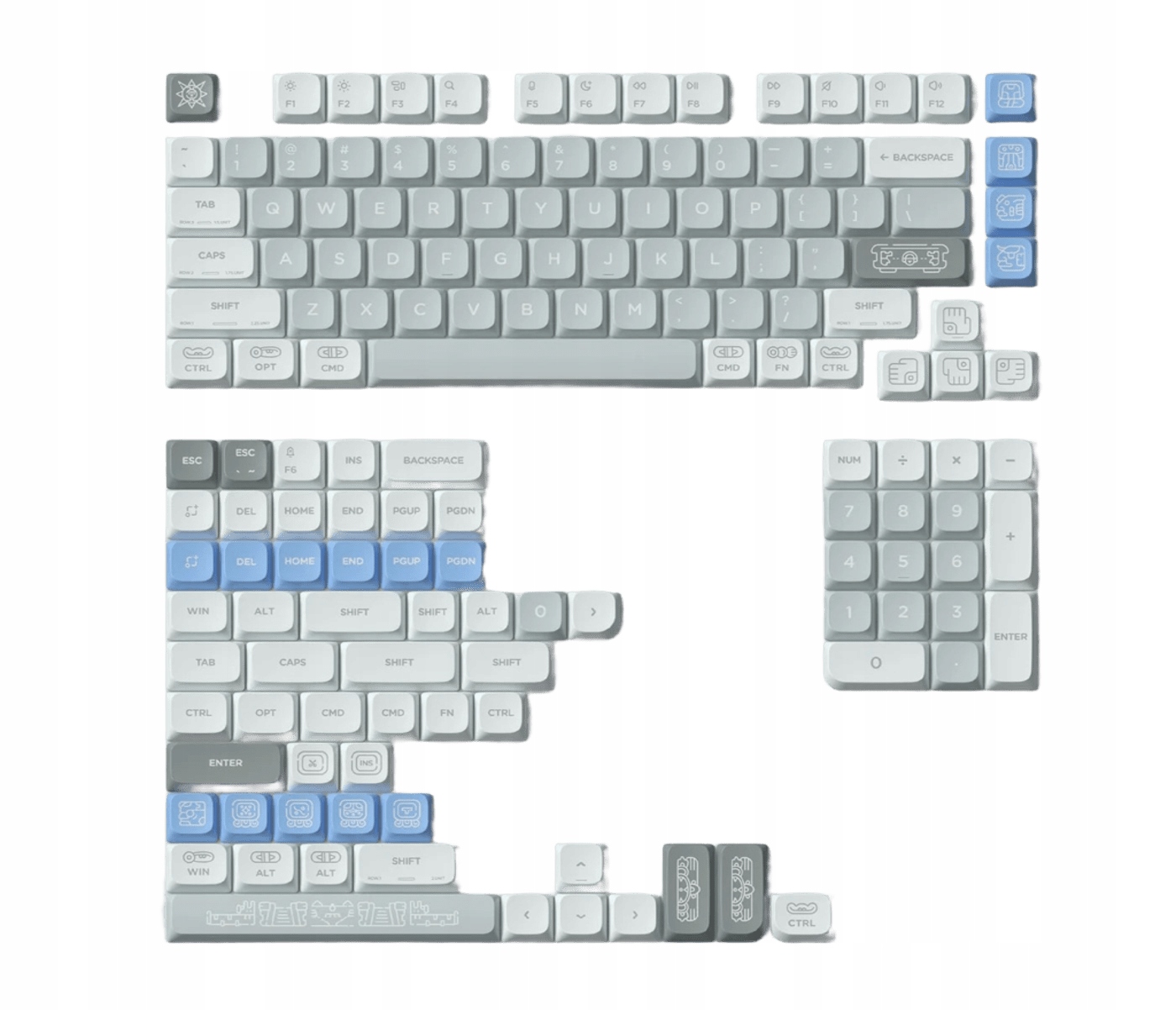 NuPhy Keycaps Pbt Dye-Sub Klawisze do Klawiatury Mechanicznej Maya Imprint