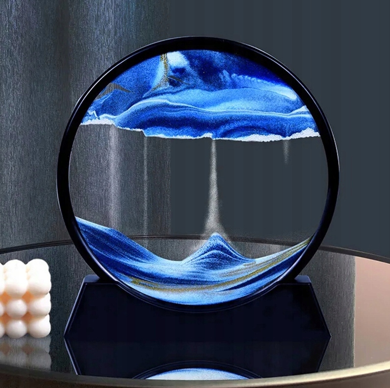 OBROTOWA KLEPSYDRA piaskowa ładny zegar piasek, NIEBIESKA DEKORACJA Kod producenta 78977