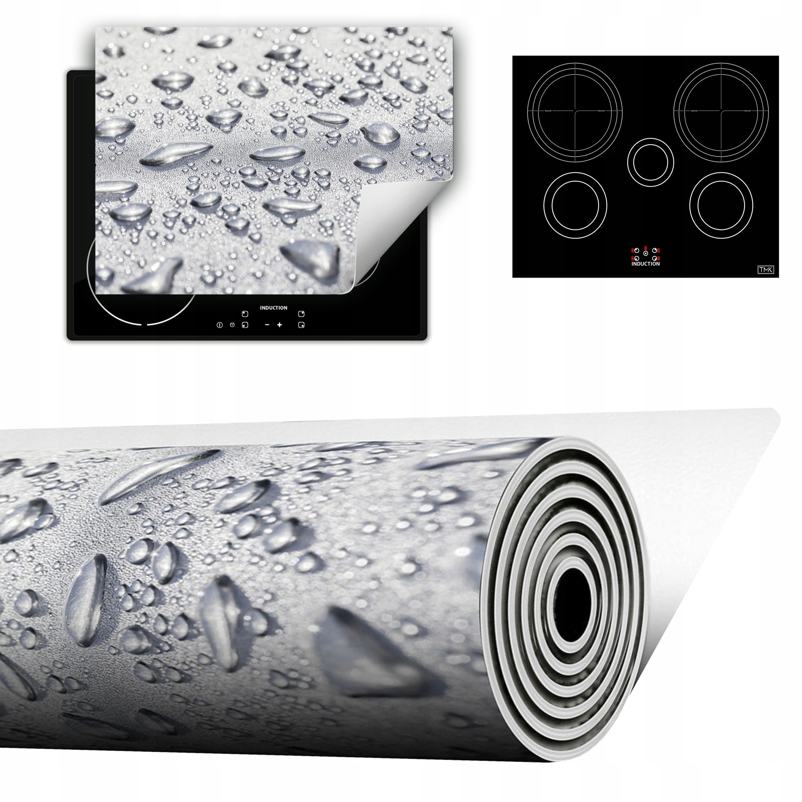 Vinylová Podložka Do Kuchyně Více Místa 70x52 šedá kapky