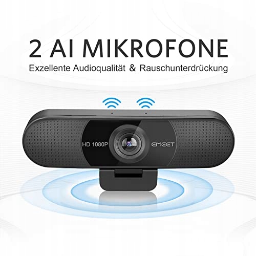 EMEET Kamera Full HD 1080P Z Osłoną Obiektywu Mikrofonem USB Plug & Play — miniatura 4