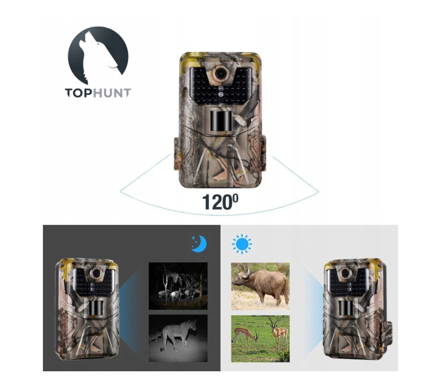 Kamera Leśna TOPHUNT FOTOPUŁAPKA 2.7K POLSKI 44xIR Model HC-900A