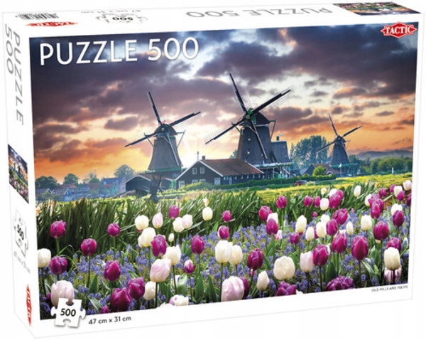 

Puzzle Stare młyny i tulipany 500 elementów
