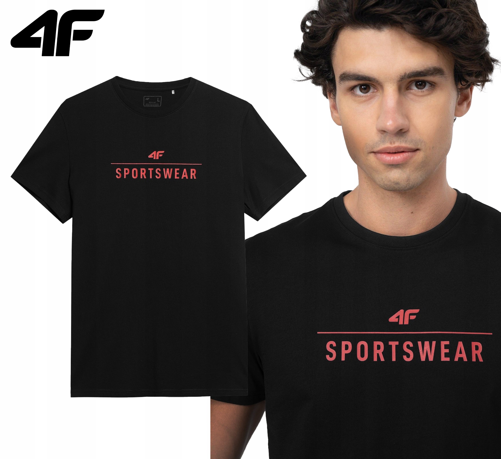 

4F T-shirt Męski Czarny Koszulka Z22 TSM354 3XL