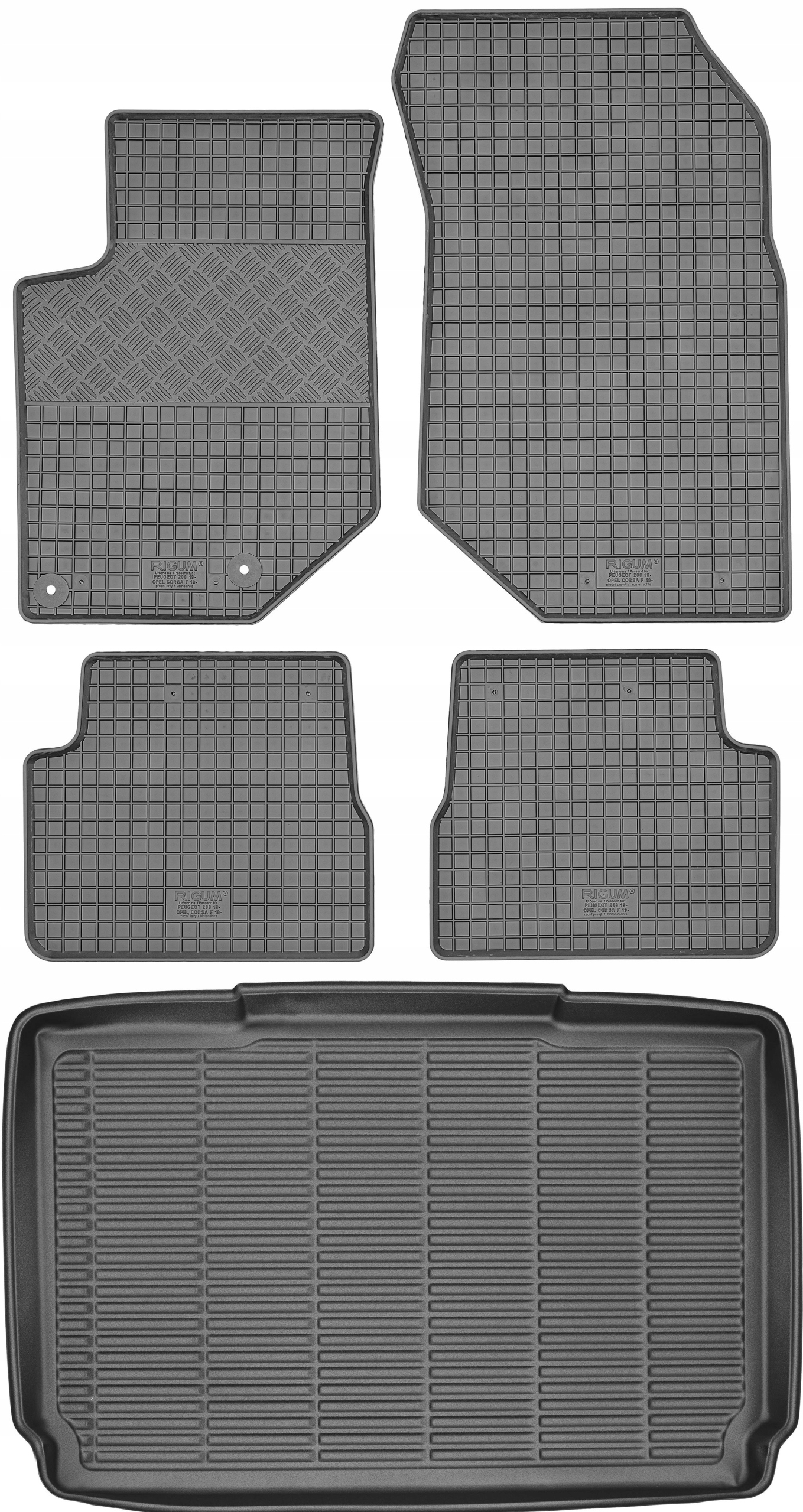 Opel Corsa F Hatchback 2019 Sada Gumové rohože rohož