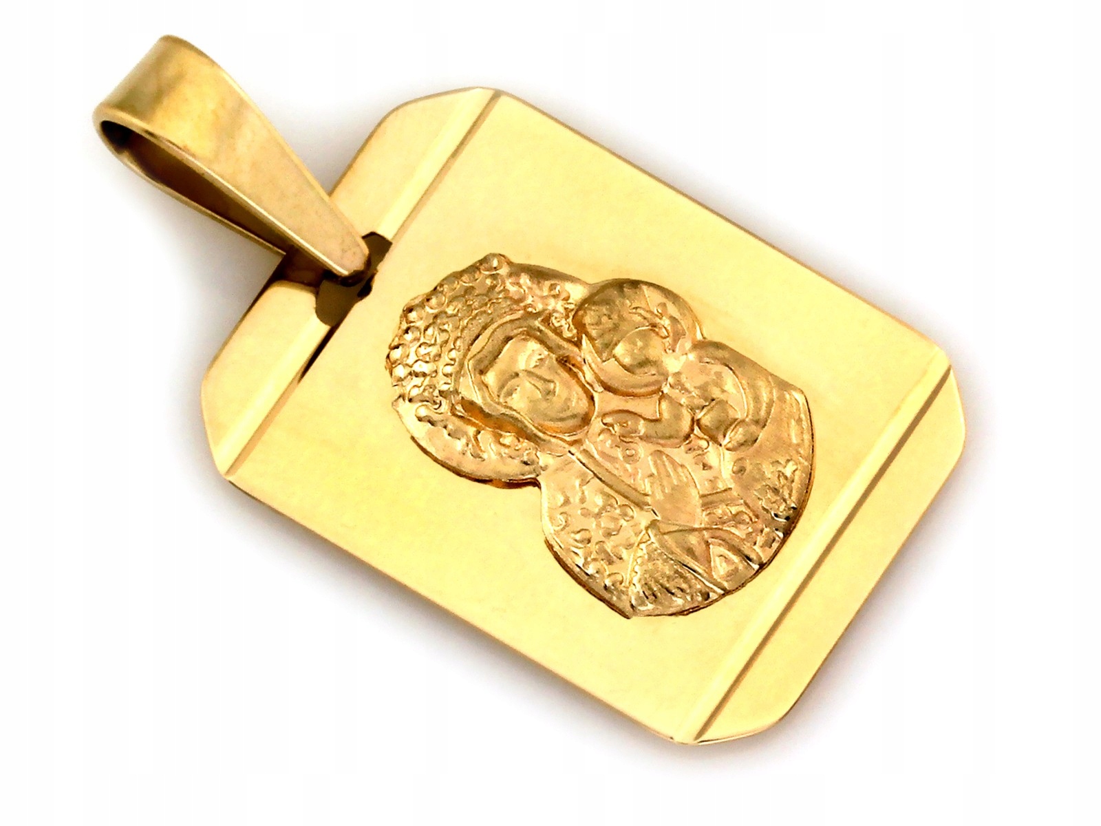 Zlatý medailon 585 Niesmiertelnik plech 0.9g s Pannou Marií Čenstochovskou