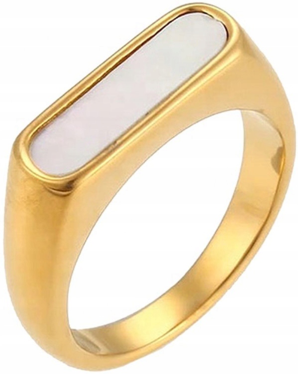 Zlatý dámský jemný signet s perleťovou hmotou, elegantní pro ženy