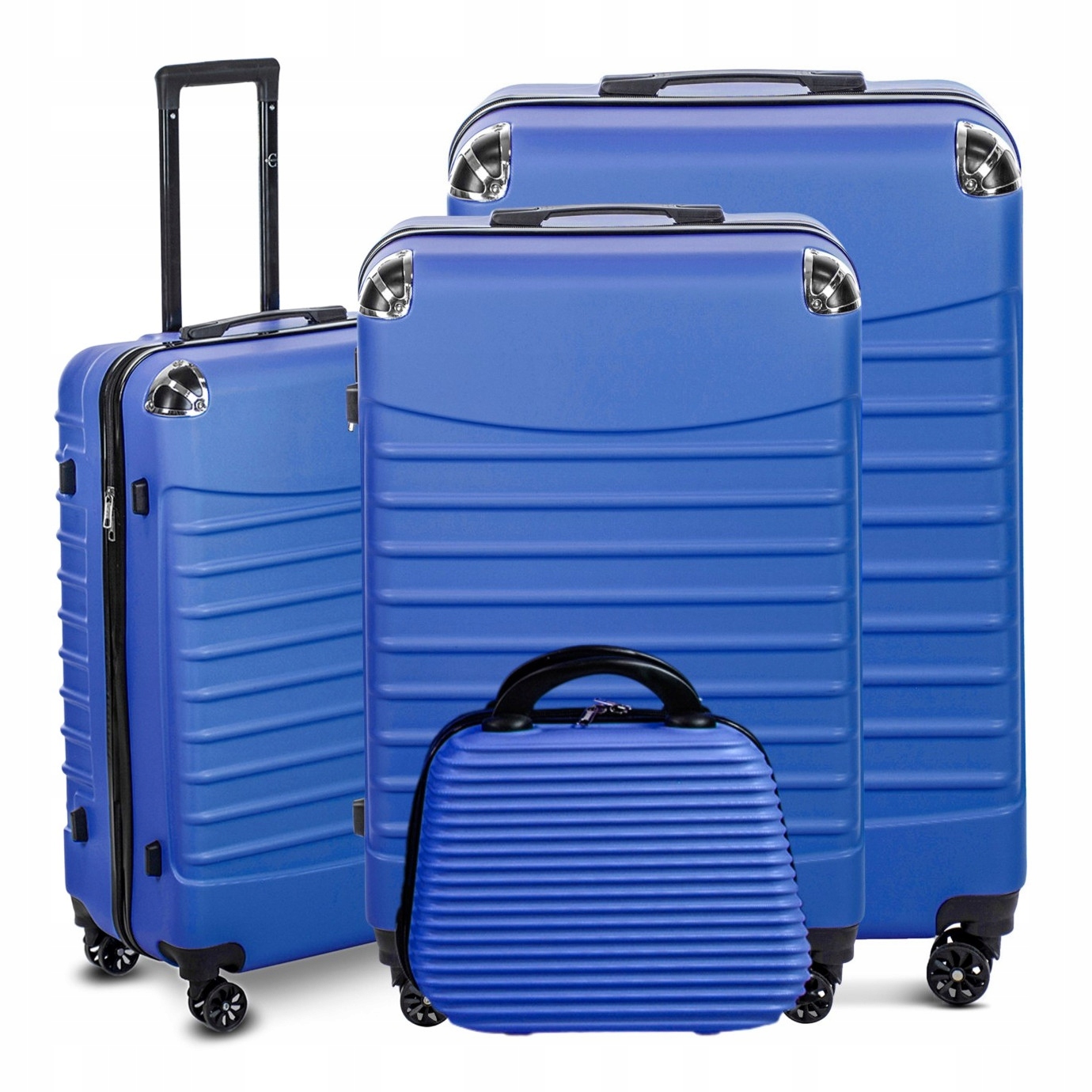 Zestaw walizek podróżnych 4w1 na kółkach walizka duża średnia mała kuferek