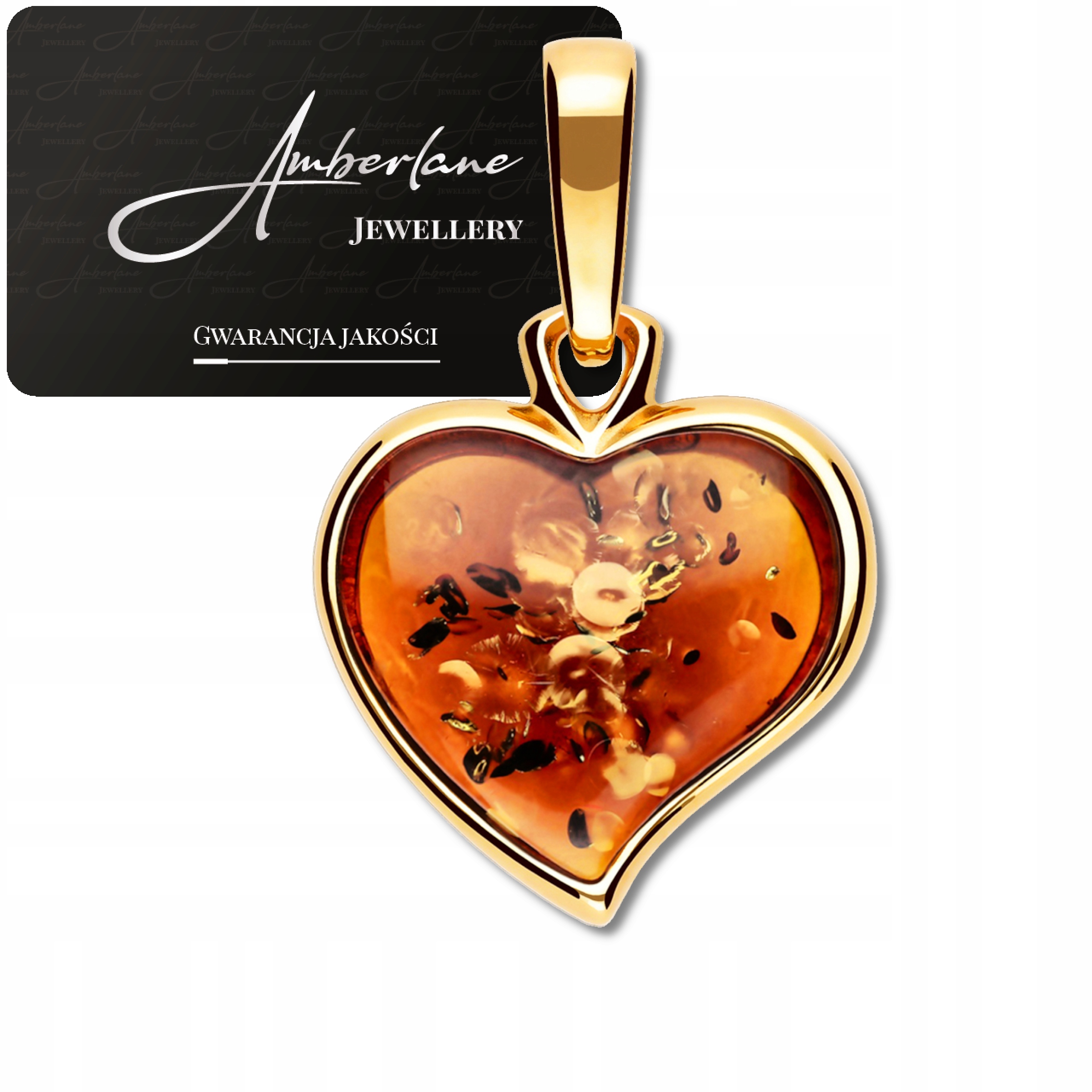 Přívěsek Srdce S Jantarem – stříbro 925 pozlacené 18k-SRDÍČKO Pro Ni