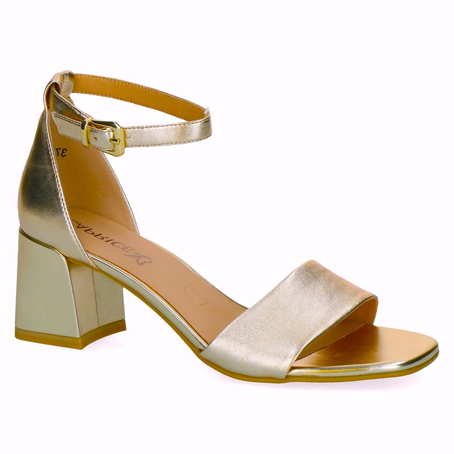 Caprice 28303-46 Zlaté Sandály Klocek VEL.36