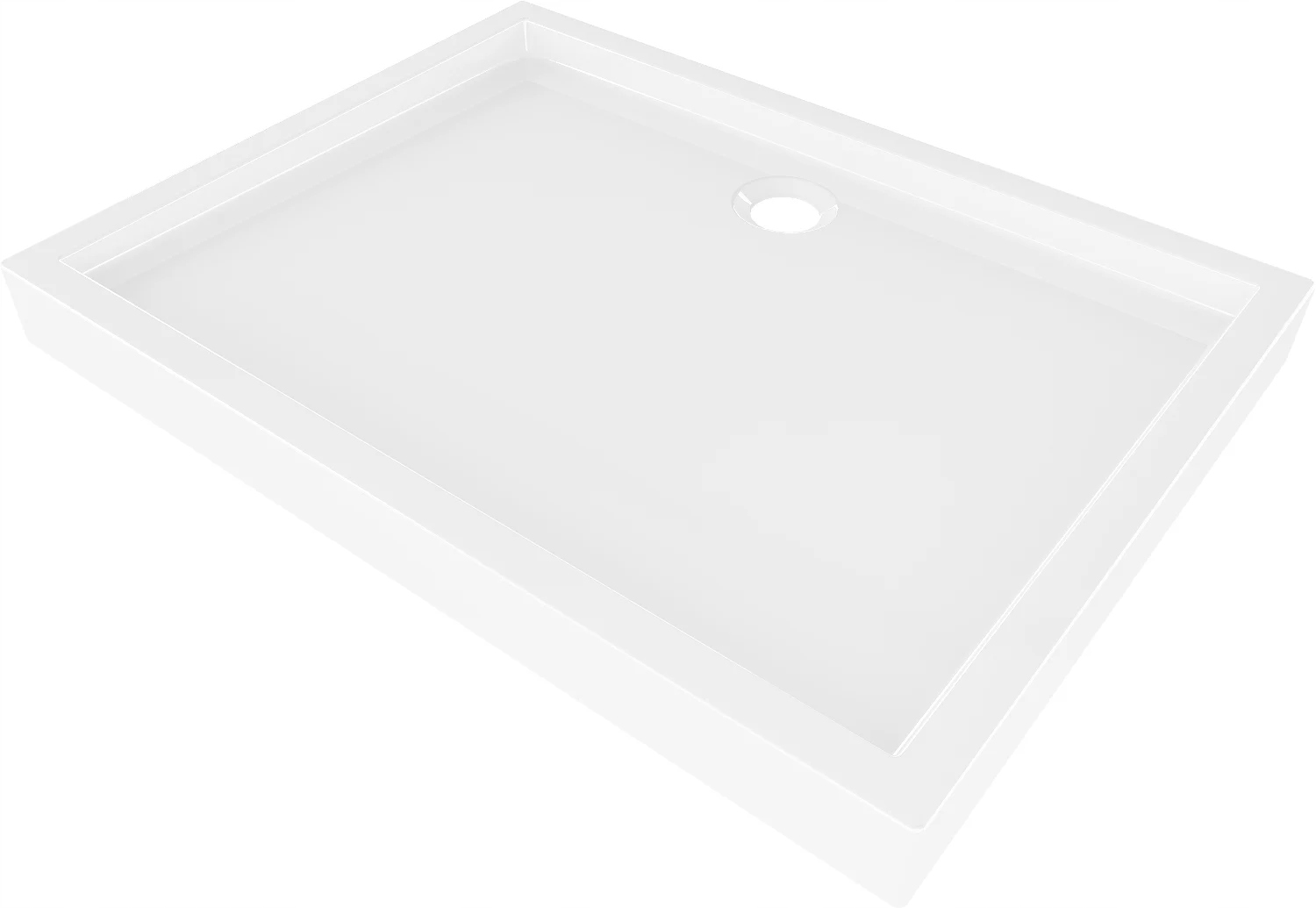 Brodzik prysznicowy 110x80 prostokątny Mexen Flow+ wysoki akrylowy biały