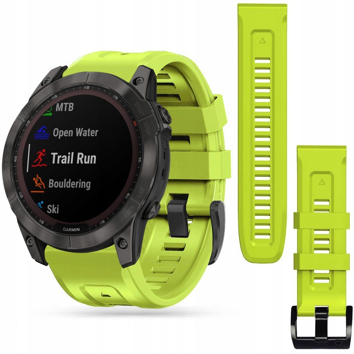 

Pasek Silikonowy do Garmin Fenix 7X /6X, Limonkowy