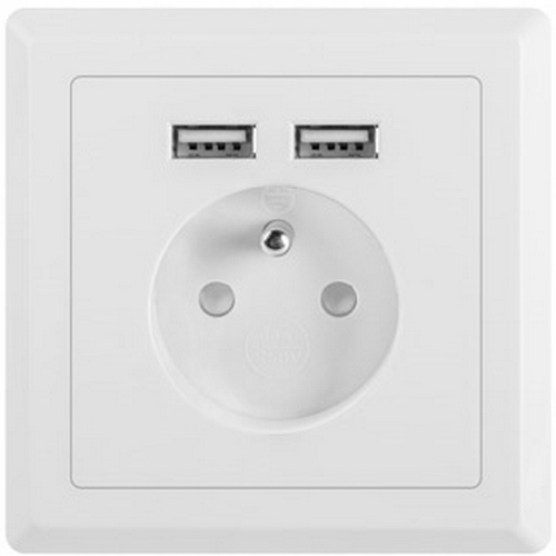

Gniazdko Elektryczne Podtynkowe 230V +2x Usb 2.1A