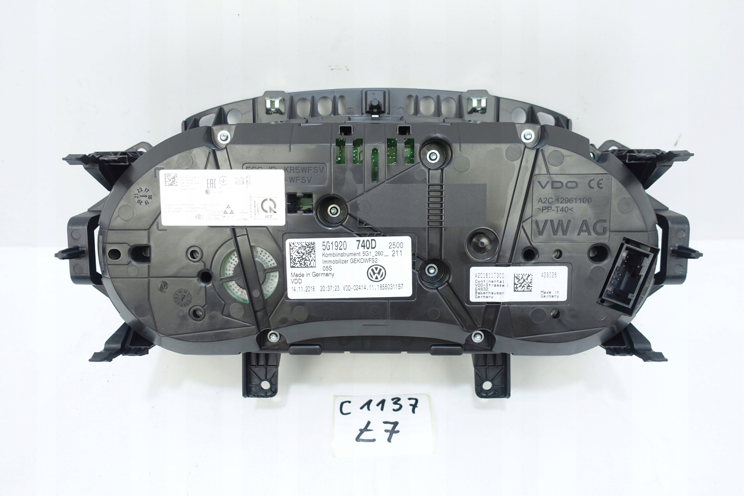 dials dials VW GOLF VII 7 5G 27262KM 5G1920740D