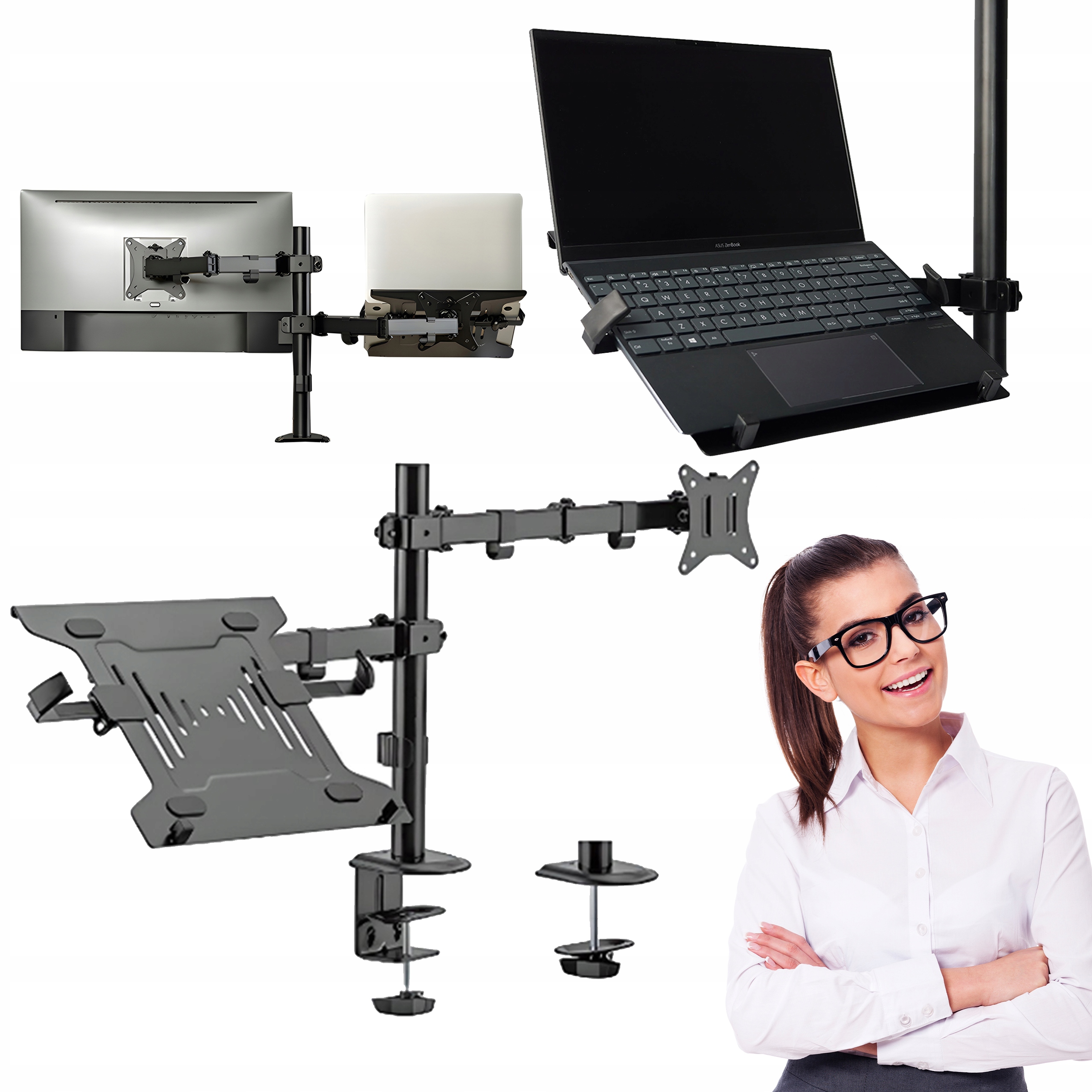 Uchwyt Na Monitor I Laptop 17"-32" I 10"-15,6" Do 9 Kg Standard Vesa