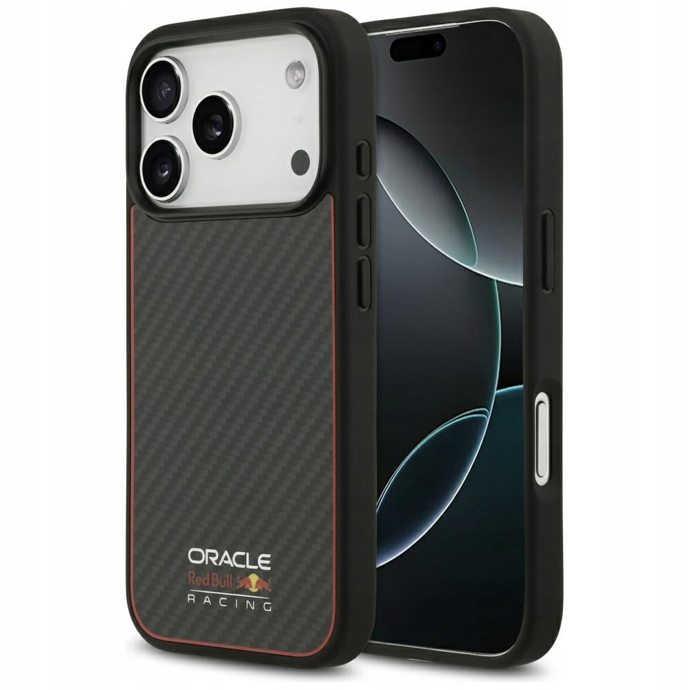 Pouzdro pro iPhone 17 Pro MagSafe černé Kevlar Logo Matt Apple Red Bull pouzdro