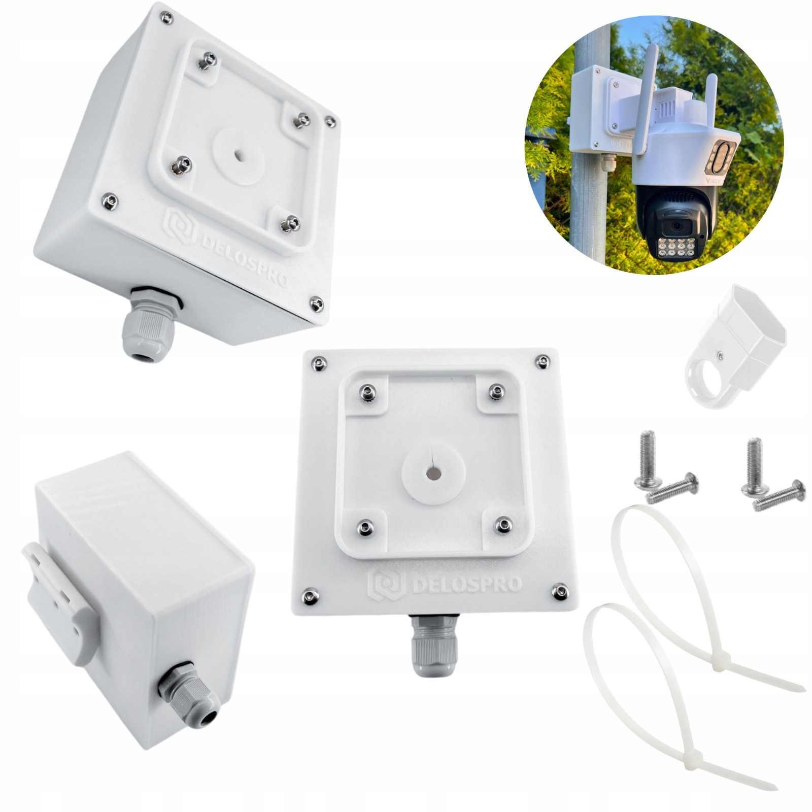 Plechovka S Těsněním Pro Kameru Orllo Z19 Dual Montáž Žlabu Nebo Sloupku