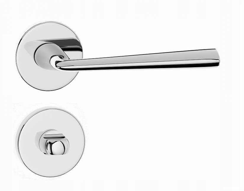kľučka na dvere komplet Wc rozety štítok Miriam okrúhly chróm taliansky