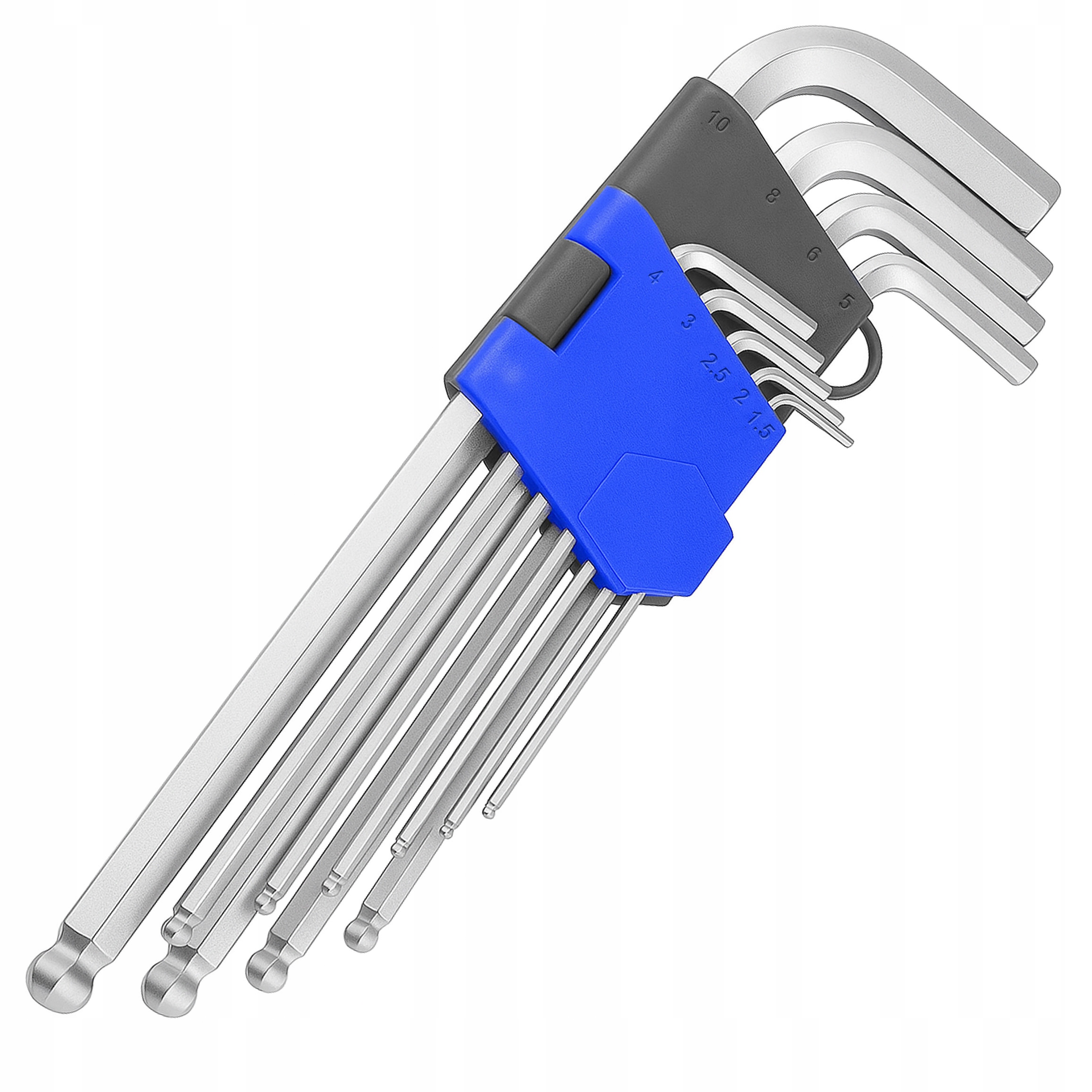 Klucze Imbusowe "L" Z Kulką Imbusy Hex Krótkie CrV 1-10 mm 9 Sztuk