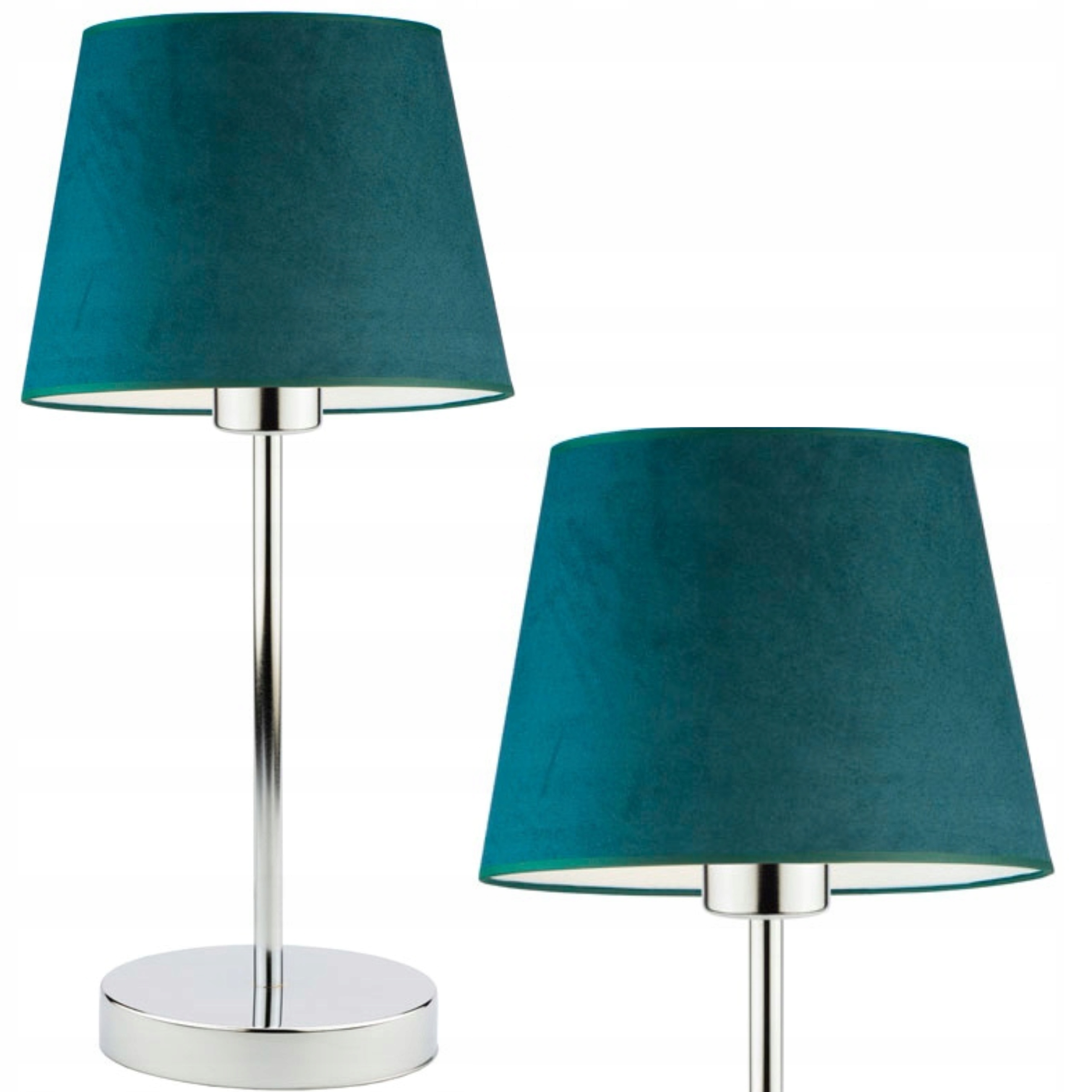 Lampka nocna biurkowa na stolik abażur LED E27 welurowa do sypialni