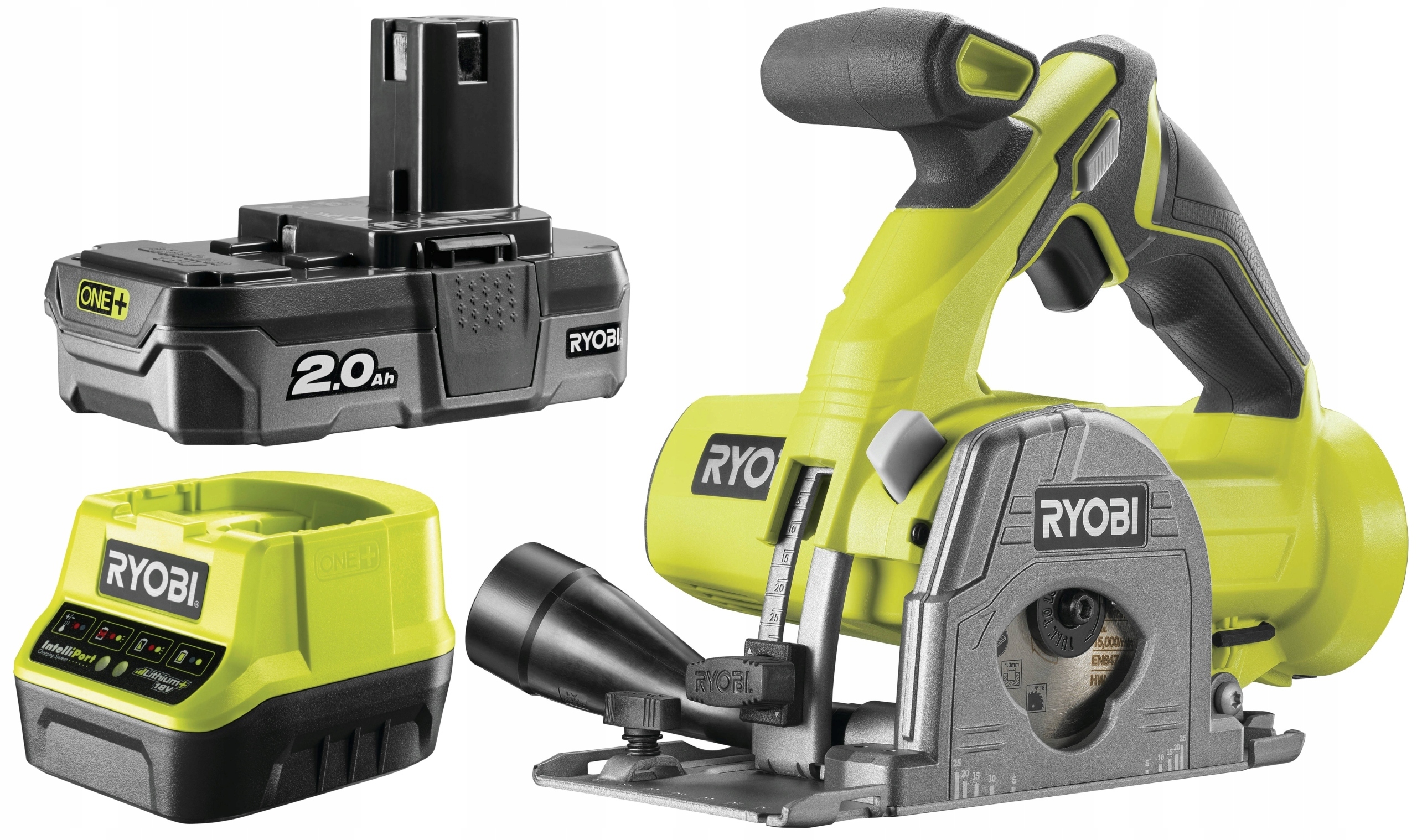 

Ryobi Piła R18MMS Pilarka Tarczowa 18V 85mm +2Ah