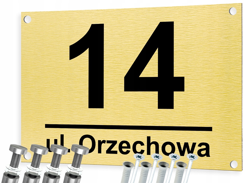 

Duża Tabliczka Adresowa Aluminiowa Numer +dystanse