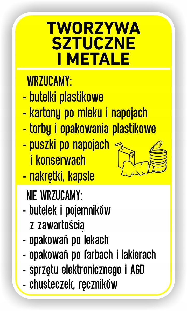 

Naklejka Na Kosz duża Tworzywa segregacja 30cm