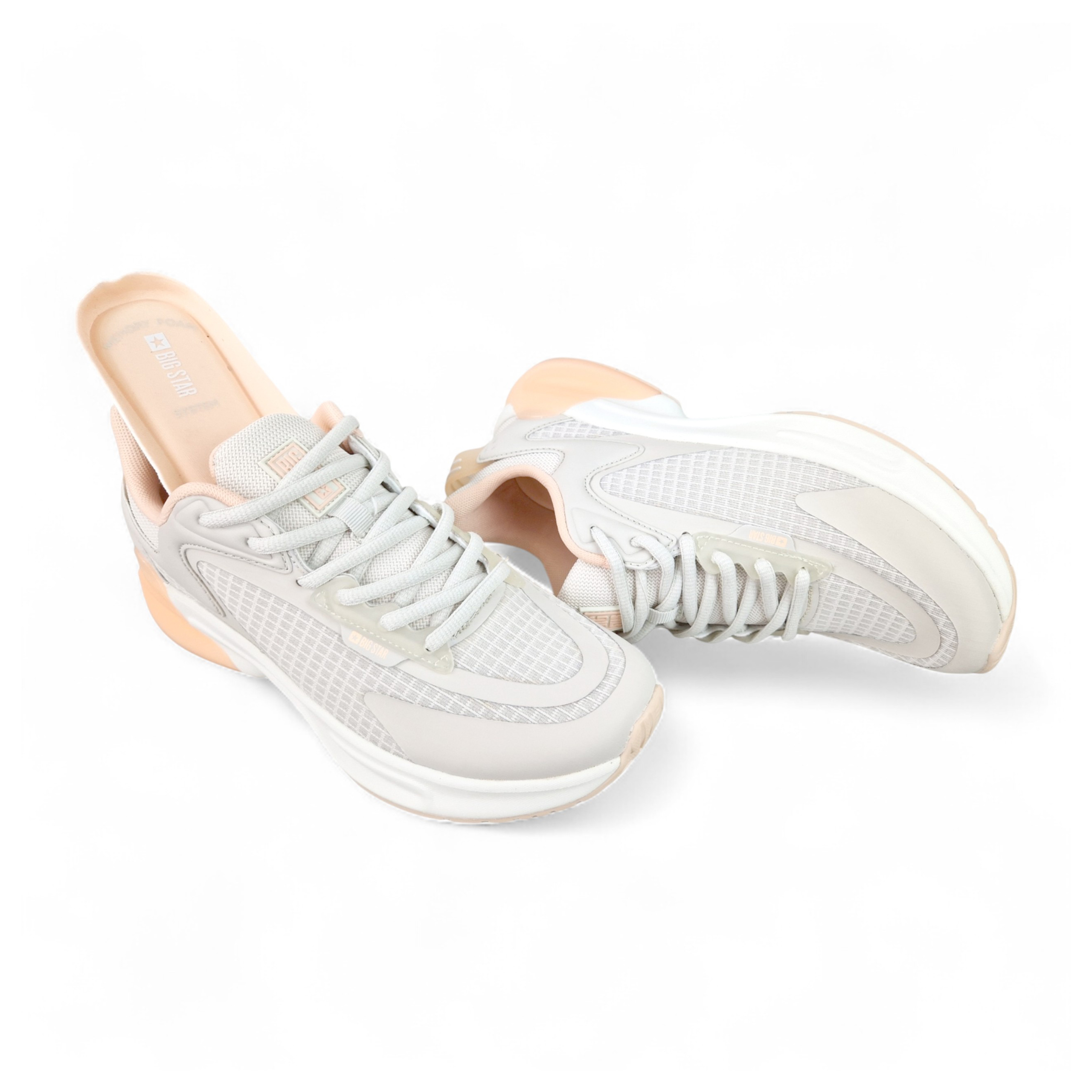 Big Star sneakersy damskie LL274336 beżowe lekkie buty sportowe Modne 36