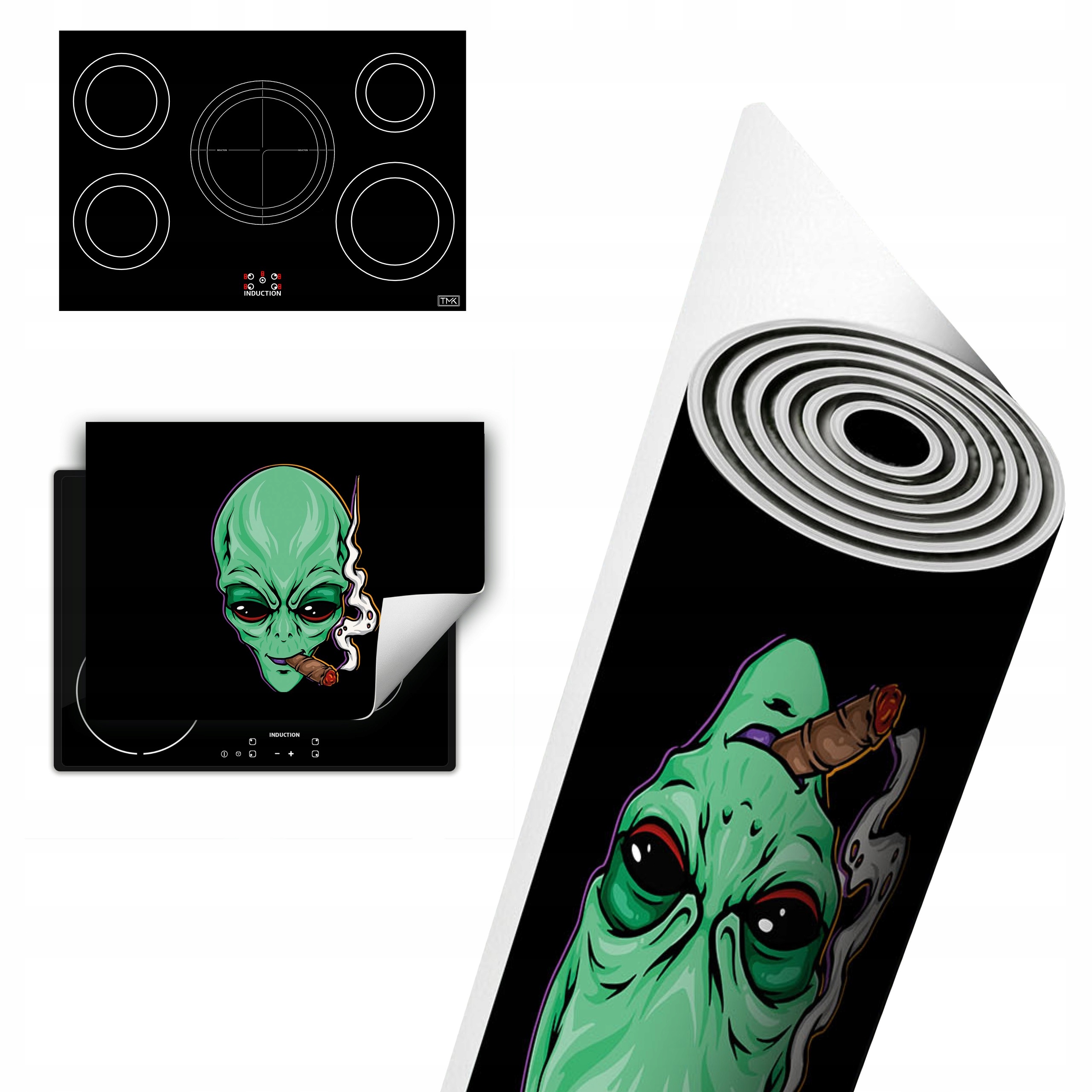 Vinylová Ochranná Deska Na Indukci 80x52 černá Ufo